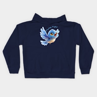 Flying high! Blue bird Kids Hoodie